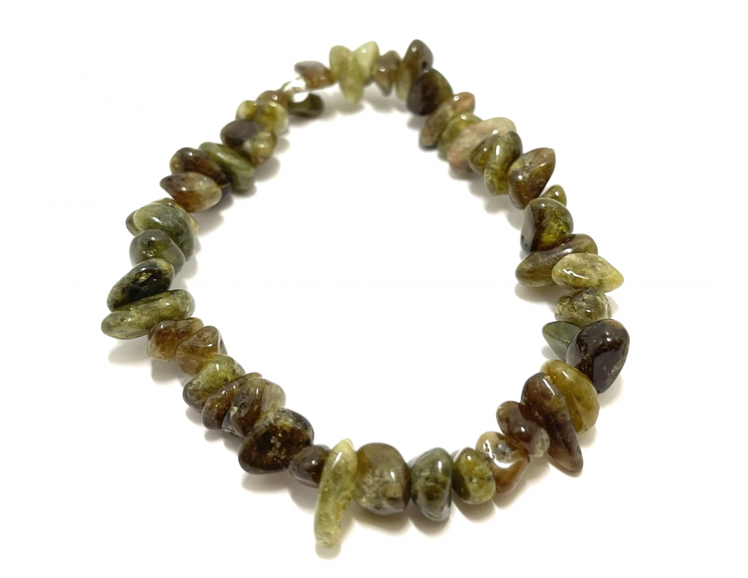 GRENAT VERT CHIPS - BRACELET LITHOTHÉRAPIE