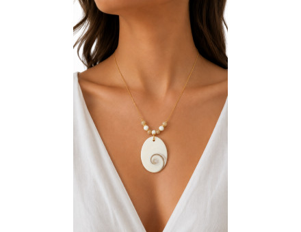 COLLIER OEIL DE STE LUCIE/SHIVA & NACRE