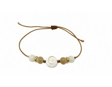 BRACELET RÉGLABLE OEIL DE STE LUCIE & NACRE