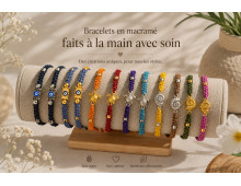 BRACELET EN MACRAMÉ & PAMPILLE