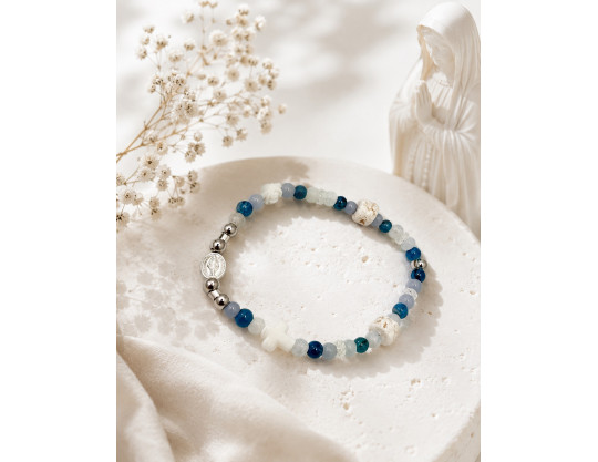 BRACELET CRÉATION LITHOHTÉRAPIE - VIERGE MARIE