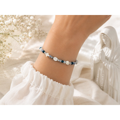 BRACELET CRÉATION LITHOHTÉRAPIE - VIERGE MARIE