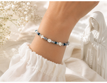 BRACELET CRÉATION LITHOHTÉRAPIE - VIERGE MARIE