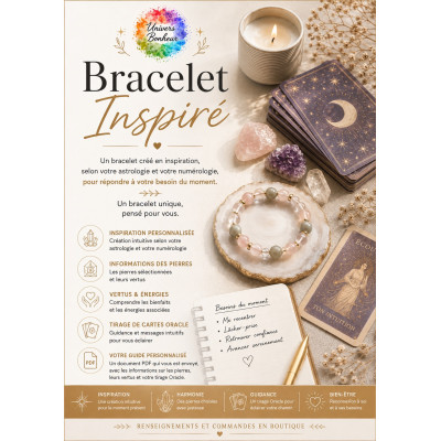 BRACELET INSPIRÉ + DOCUMENT (ORACLE & PIERRES)  - CRÉATION LITHOTHÉRAPIE  ADULTE