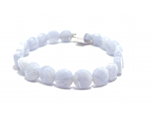 CALCÉDOINE CALCÉDOINE - AGATE BLUE LACE- EXTRA PERLES RONDE & PLATE 8 MM