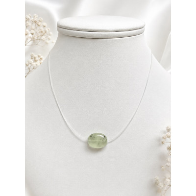 COLLIER CRIN ET PERLE DE PRÉHNITE