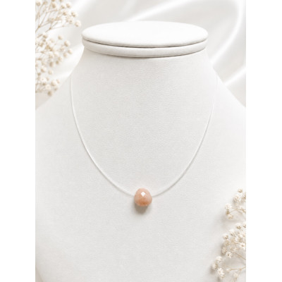 COLLIER CRIN ET PERLE DE OPALE ROSE
