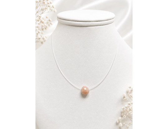 COLLIER CRIN ET PERLE DE OPALE ROSE