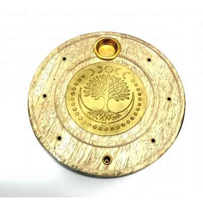 PORTE ENCENS EN BOIS DE MANGUIER & LAITON
