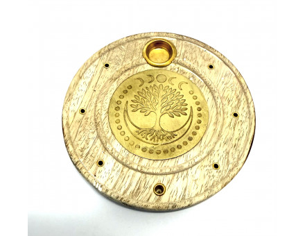 PORTE ENCENS EN BOIS DE MANGUIER & LAITON