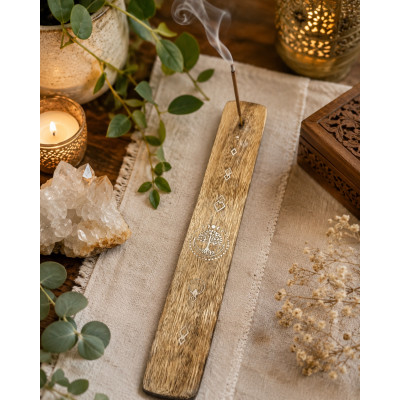 PORTE ENCENS EN BOIS DE MANGUIER ARBRE DE VIE