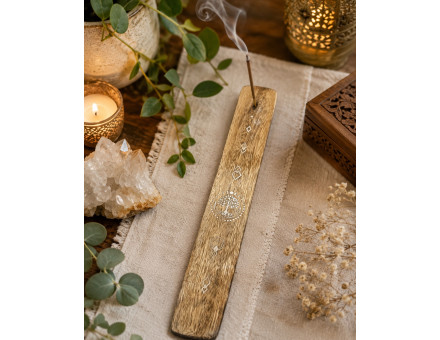 PORTE ENCENS EN BOIS DE MANGUIER ARBRE DE VIE
