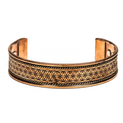 BRACELET EN CUIVRE AJUSTABLE FLEUR DE VIE