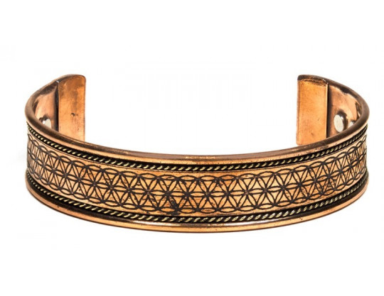 BRACELET EN CUIVRE AJUSTABLE FLEUR DE VIE
