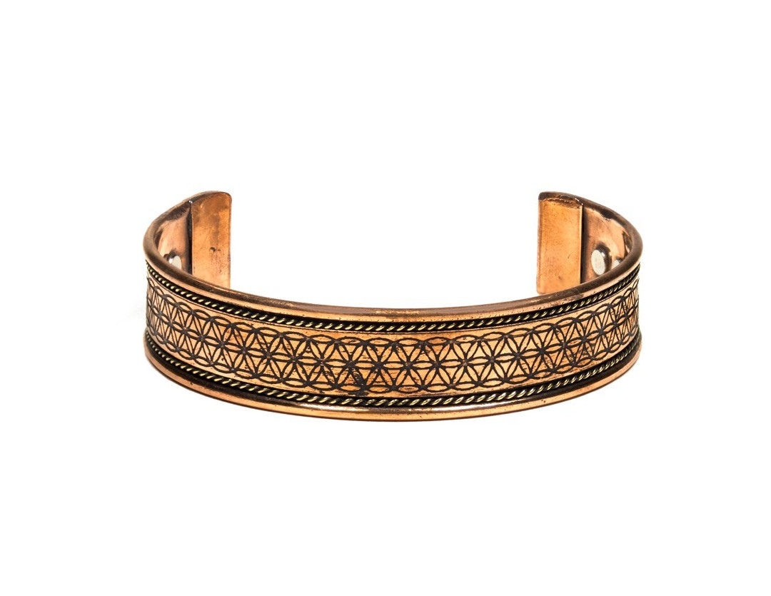 BRACELET EN CUIVRE AJUSTABLE FLEUR DE VIE