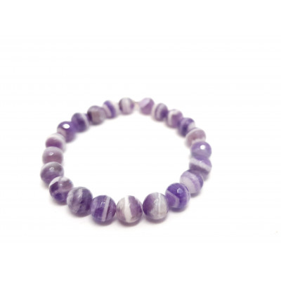 AMETHYSTE CHEVRON 8MM  - BRACELET LITHOTHÉRAPIE