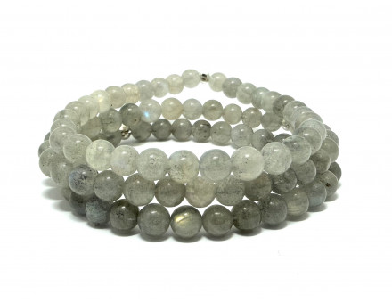LABRADORITE CLAIRE - GRADE 5A MADAGASCAR -  5,5 MM  - BRACELET LITHOTHÉRAPIE
