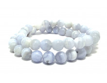 CALCÉDOINE - AGATE BLUE LACE EXTRA 8 MM - BRACELET LITHOTHÉRAPIE