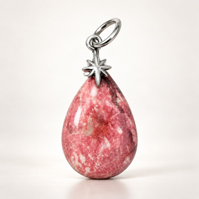 THULITE PENDENTIF GOUTTE