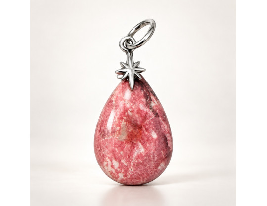 THULITE PENDENTIF GOUTTE