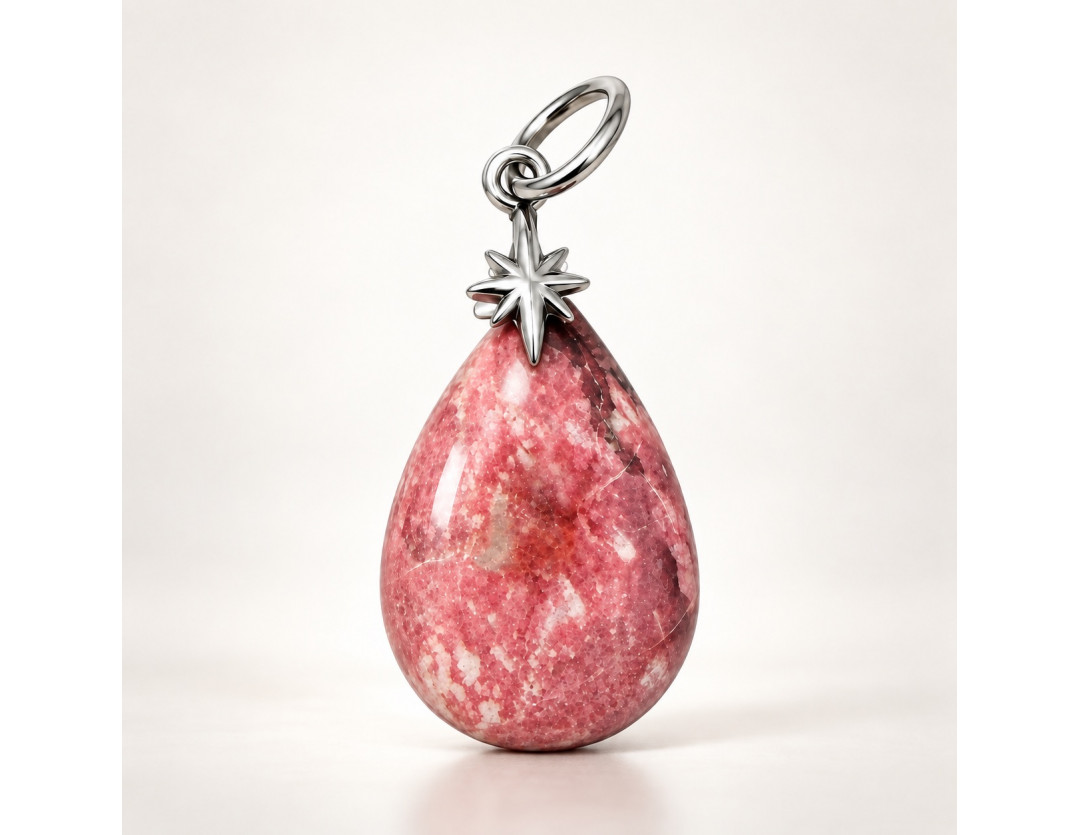 THULITE PENDENTIF GOUTTE