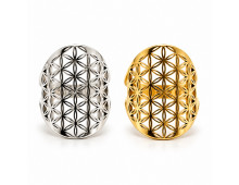 BAGUE REGLABLE FLEUR DE VIE ACIER INOXYDABLE
