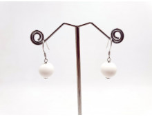 boucle argent boule pendante Bénitier