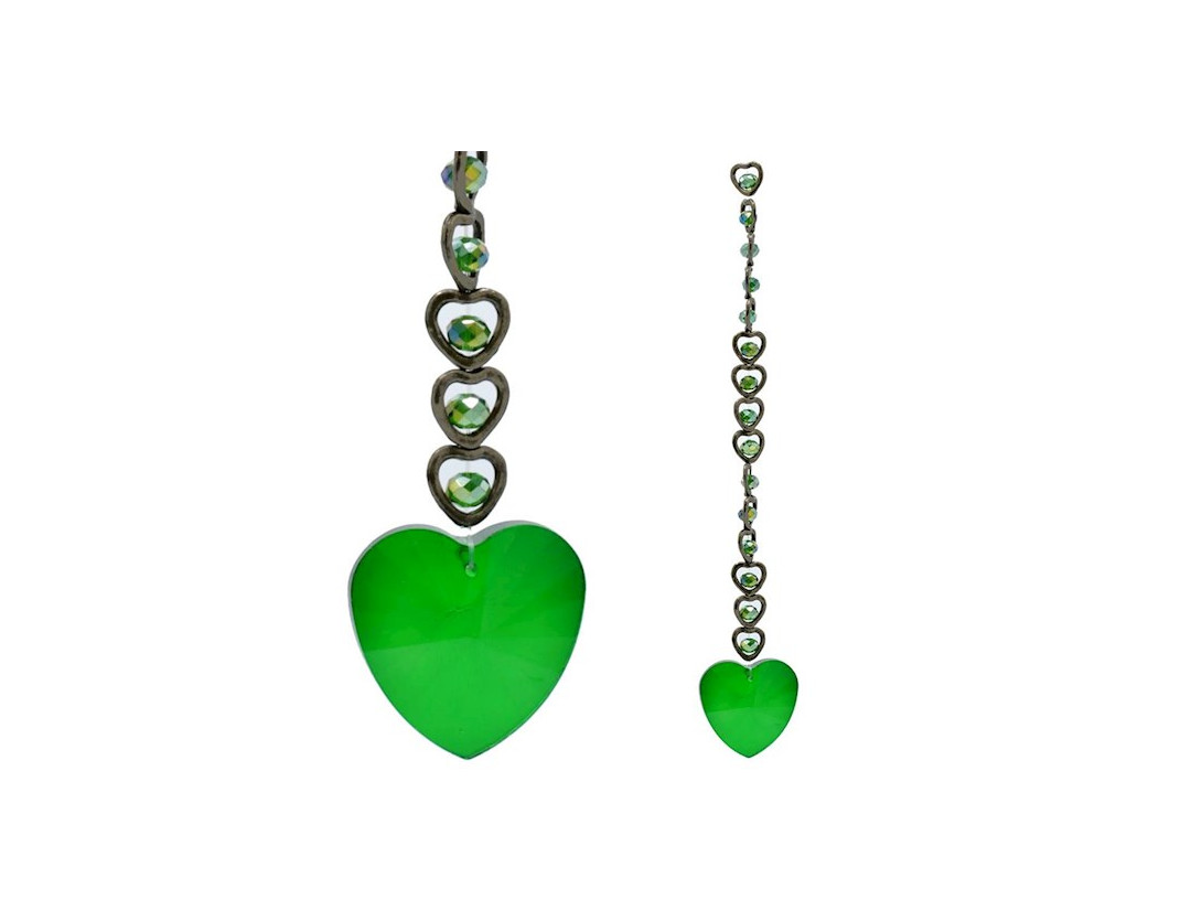 15 COEURS CRISTAL VERT