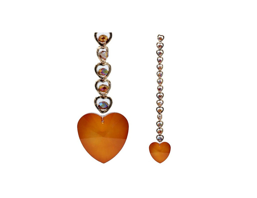 15 COEURS CRISTAL ORANGE