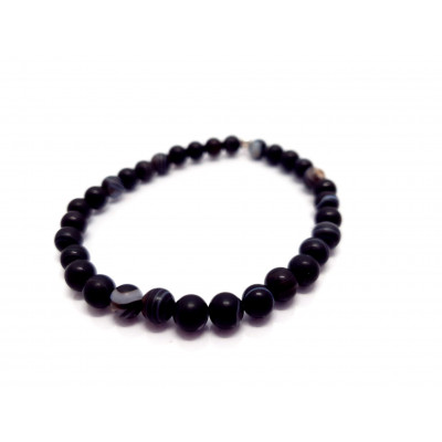 AGATE NOIRE MAT 6MM