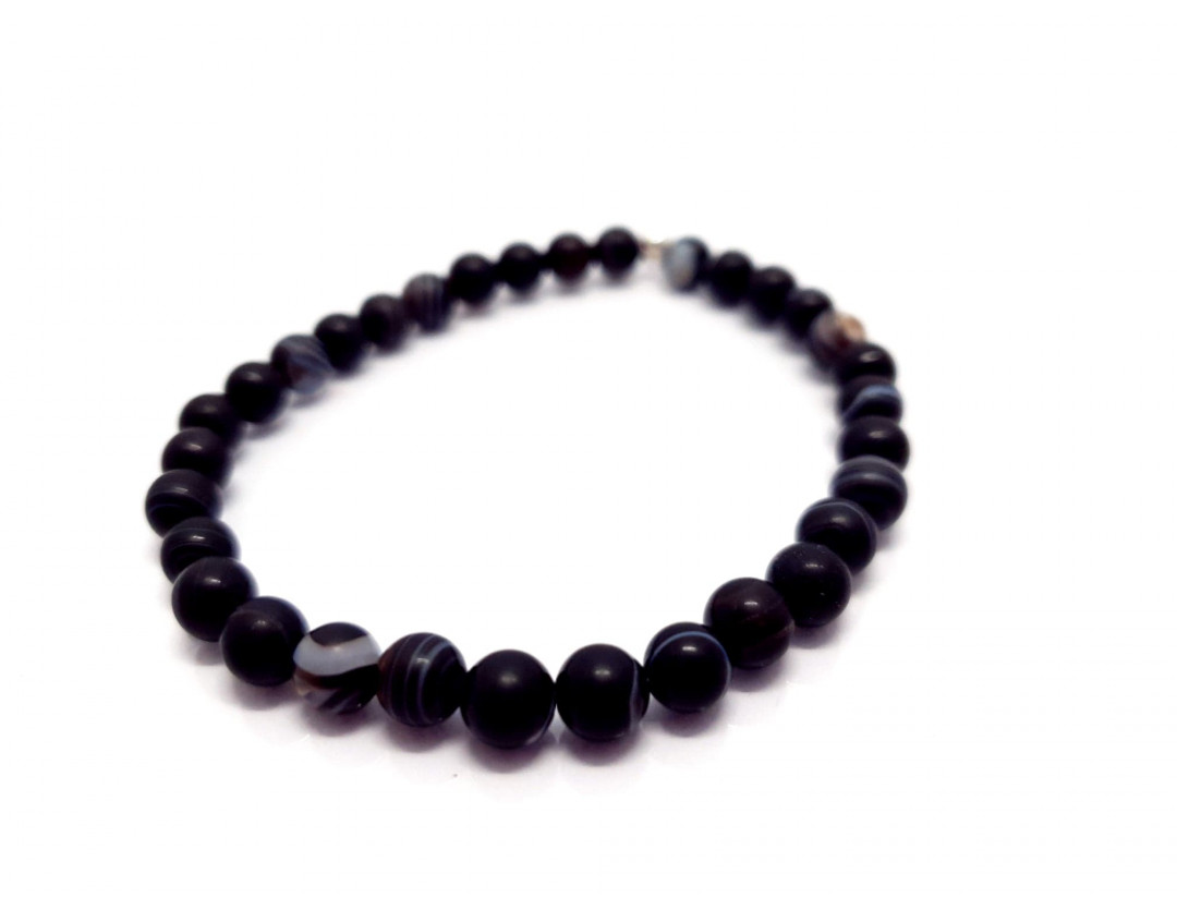 AGATE NOIRE MAT 6MM