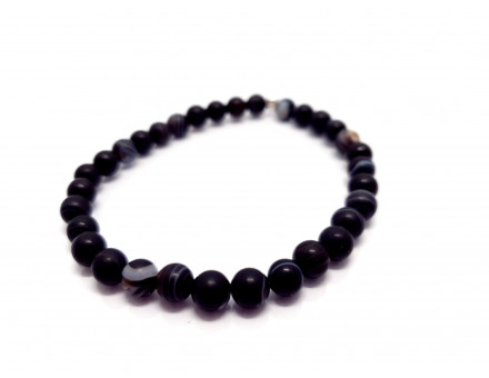 AGATE NOIRE MAT 6MM