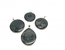 OBSIDIENNE NOIRE GRAVéE