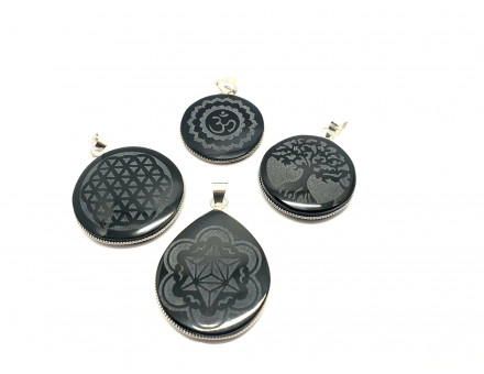 OBSIDIENNE NOIRE GRAVéE