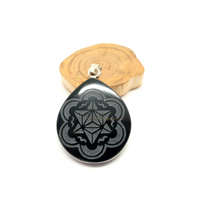 OBSIDIENNE NOIRE GRAVéE