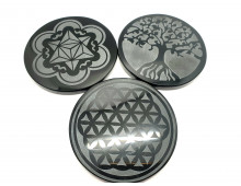 PLAQUE OBSIDIENNE NOIRE GRAVéE