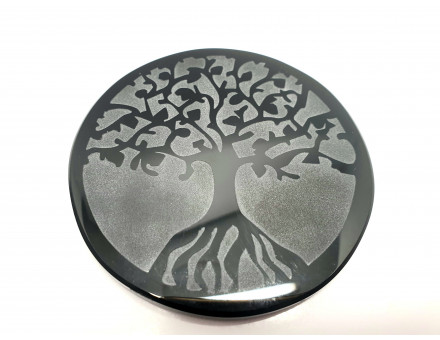 PLAQUE OBSIDIENNE NOIRE GRAVéE