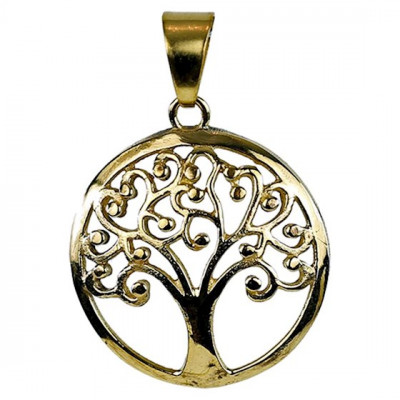 PENDENTIF LAITON DORE ARBRE DE VIE