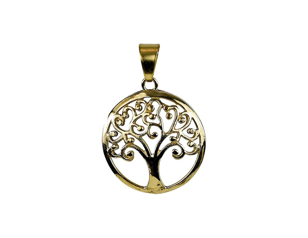 PENDENTIF LAITON DORE ARBRE DE VIE