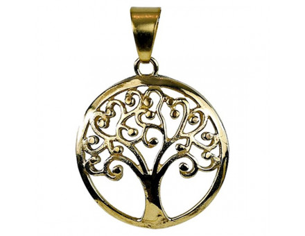 PENDENTIF LAITON DORE ARBRE DE VIE