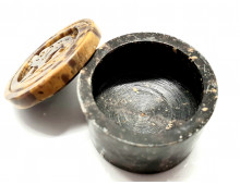 BOITE EN STEATITE ELEPHANT RONDE PM