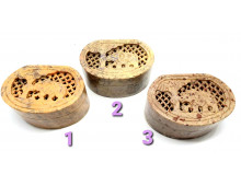 BOITE EN STEATITE  ELEPHANT SEMI-RONDE MM