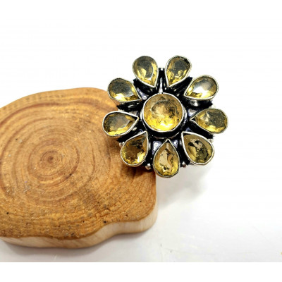 BAGUE CITRINE NATURELLE T53