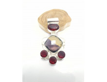PENDENTIF GRENAT ET AMETRINE