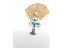 CROIX CRETIENNE INSIGNE DE PELERIN BLEU