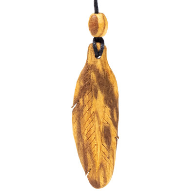 COLLIER PLUME PALO SANTO PETIT