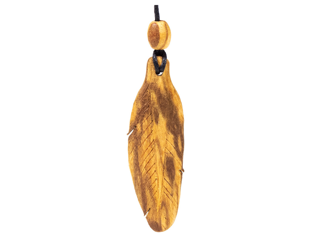 COLLIER PLUME PALO SANTO PETIT