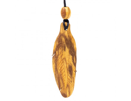 COLLIER PLUME PALO SANTO PETIT